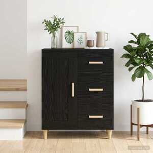 Imagine vidaXL Bufet Stejar Negru 69, 5 x 34 x 90 cm Lemn prelucrat