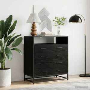 Imagine vidaXL Dulap cu sertare 4-Drawer Stejar negru 70 x 41 x 83, 5 cm