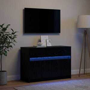 Imagine vidaXL Cabinet TV 91 x 34 x 61 cm Stejar Negru Lemn prelucrat