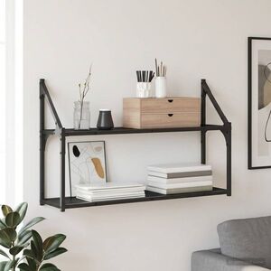 Imagine vidaXL Raft de perete Montare pe perete Stejar negru 80 x 21 x 51 cm