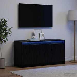 Imagine vidaXL Cabinet TV 100 x 34 x 50 cm Stejar Negru Lemn prelucrat