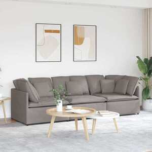 Imagine vidaXL Canapea modulară cu perne, gri taupe, textil