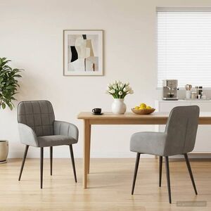 Imagine vidaXL Scaune de dining 2 buc. Catifea Gri deschis 56.5 x 50 x 85 cm