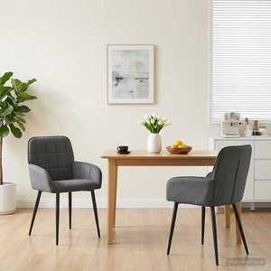 Imagine vidaXL Scaune de dining 2 buc. Catifea Gri închis 56.5 x 50 x 85 cm