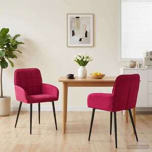 Imagine vidaXL Scaune de dining 2 buc. Catifea Roșu Vin 56.5 x 50 x 85 cm