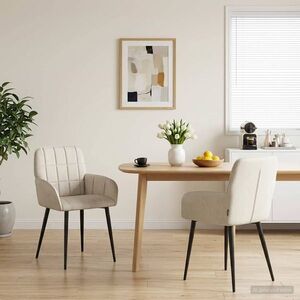Imagine vidaXL Scaune de dining 2 buc. Catifea Crem 56.5 x 50 x 85 cm