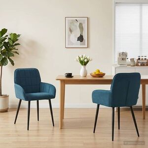 Imagine vidaXL Scaune de dining 2 buc. Catifea albastru 56.5 x 50 x 85 cm