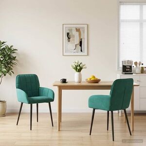 Imagine vidaXL Scaune de dining 2 buc. Catifea Turcoaz 56.5 x 50 x 85 cm