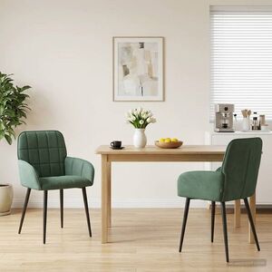 Imagine vidaXL Scaune de dining 2 buc. Catifea Verde Mării 56.5 x 50 x 85 cm