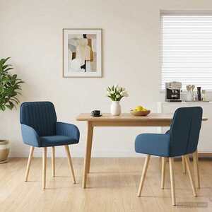 Imagine vidaXL Scaune de dining 2 buc. Țesătură albastru 56, 5 x 50 x 87, 5 cm