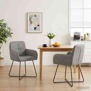 Imagine vidaXL Scaune de dining 2 buc. Catifea Gri deschis 59 x 56, 5 x 86 cm