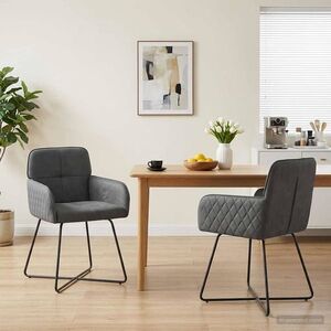 Imagine vidaXL Scaune de dining 2 buc. Catifea Gri închis 59 x 56, 5 x 86 cm