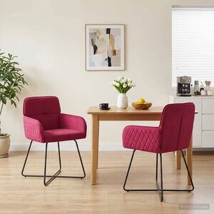 Imagine vidaXL Scaune de dining 2 buc. Catifea Roșu Vin 59 x 56, 5 x 86 cm