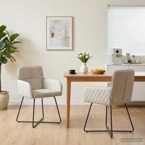 Imagine vidaXL Scaune de dining 2 buc. Catifea Crem 59 x 56, 5 x 86 cm