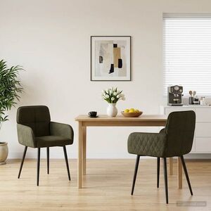 Imagine vidaXL Scaune de dining 2 buc. Piele Suedată Sintetică Verde Army