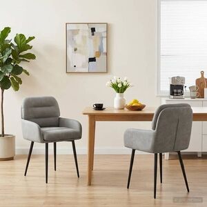 Imagine vidaXL Scaune de dining 2 buc. Catifea Gri deschis 59 x 59, 5 x 90 cm