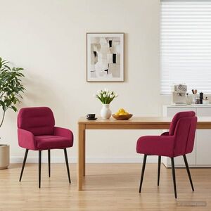 Imagine vidaXL Scaune de dining 2 buc. Catifea Roșu Vin 59 x 59, 5 x 90 cm