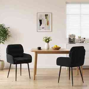 Imagine vidaXL Scaune de dining 2 buc. Catifea Negru 59 x 59, 5 x 90 cm