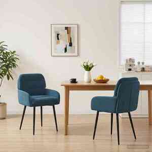Imagine vidaXL Scaune de dining 2 buc. Catifea albastru 59 x 59, 5 x 90 cm