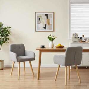 Imagine vidaXL Scaune de dining 2 buc. Bouclé Gri deschis 59 x 56, 5 x 85 cm