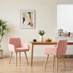 Imagine vidaXL Scaune de dining 2 buc. Bouclé Roz 59 x 56, 5 x 85 cm