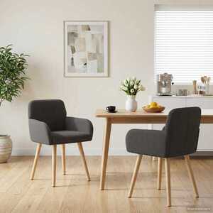 Imagine vidaXL Scaune de dining 2 buc. Bouclé Gri închis 59 x 56, 5 x 85 cm