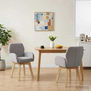 Imagine vidaXL Scaune de dining rotative 2 buc. Bouclé Gri deschis