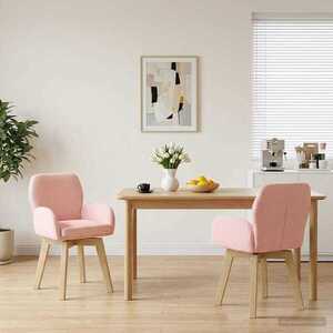 Imagine vidaXL Scaune de dining rotative 2 buc. Bouclé Roz 54 x 58 x 87 cm