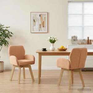 Imagine vidaXL Scaune de dining rotative 2 buc. Bouclé Bej 54 x 58 x 87 cm