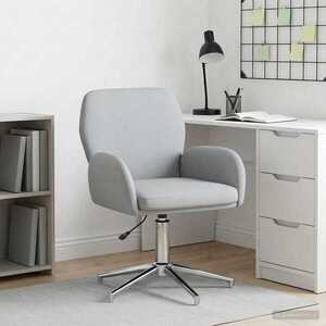 Imagine vidaXL Scaun de birou rotativ 54 x 58 x 90 cm Gri deschis Țesătură