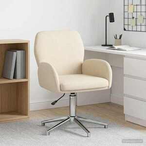 Imagine vidaXL Scaun de birou rotativ 54 x 58 x 90 cm Crem Țesătură
