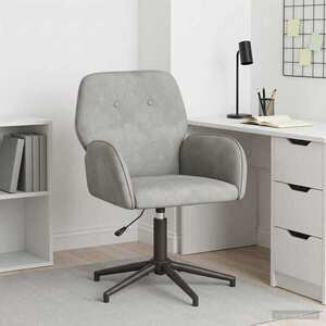 Imagine vidaXL Scaun de birou rotativ 54 x 55 x 90 cm Gri deschis Catifea