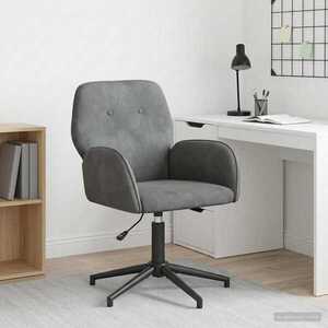 Imagine vidaXL Scaun de birou rotativ 54 x 55 x 90 cm Gri închis Catifea