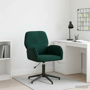 Imagine vidaXL Scaun de birou rotativ 54 x 55 x 90 cm Verde închis Catifea