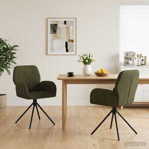 Imagine vidaXL Scaune de dining rotative 2 buc. Piele Suedată Sintetică