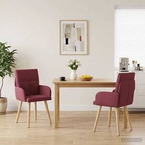 Imagine vidaXL Scaune de dining 2 buc. Țesătură Roșu Vin 60 x 56 x 85 cm