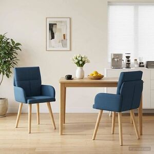 Imagine vidaXL Scaune de dining 2 buc. Țesătură albastru 60 x 56 x 85 cm