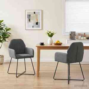 Imagine vidaXL Scaune de dining 2 buc. Catifea Gri închis 55 x 50 x 84 cm