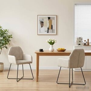 Imagine vidaXL Scaune de dining 2 buc. Catifea Crem 55 x 50 x 84 cm