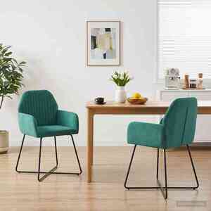 Imagine vidaXL Scaune de dining 2 buc. Catifea Turcoaz 55 x 50 x 84 cm