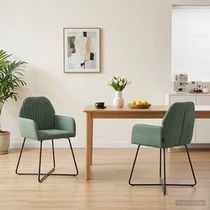 Imagine vidaXL Scaune de dining 2 buc. Catifea Verde Mării 55 x 50 x 84 cm