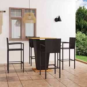 Imagine vidaXL Set mobilier bar de grădină, 5 piese, negru