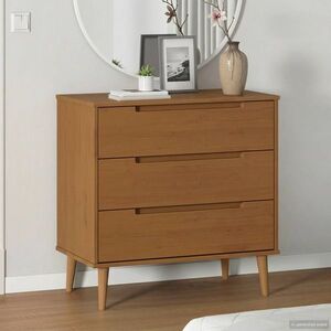 Imagine vidaXL Comodă cu sertare MOLDE Caramel 80 x 40 x 80 cm