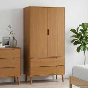 Imagine vidaXL Dulap MOLDE Caramel 90 x 55 x 175 cm Lemn masiv de pin