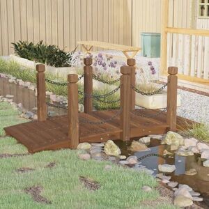 Imagine vidaXL Pod de grădină balustrade cu lanț 150x67x56 cm lemn masiv molid