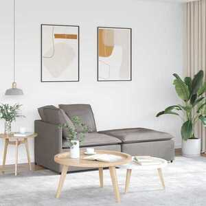 Imagine vidaXL Canapea modulară cu taburet și perne, textil, gri taupe