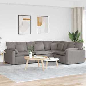 Imagine vidaXL Canapea modulară cu perne, gri taupe, textil