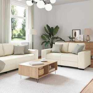 Imagine vidaXL Canapea 3 buc. Bej Material textil din in