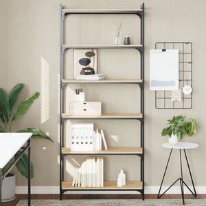 Imagine vidaXL Bibliotecă 6 niveluri stejar sonoma 80x30x188 , lemn prelucrat