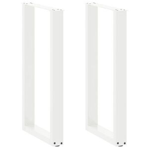 Imagine vidaXL Picioare de masă de bar în formă de U, 2 buc., alb, 40x(90-91) cm, oțel